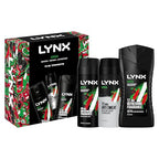 Lynx Africa Trifecta Gift Set - Deodorant Body Spray, Body Wash & Antantiperspirant - 3 Piece Male Grooming Kit - Damaged Box