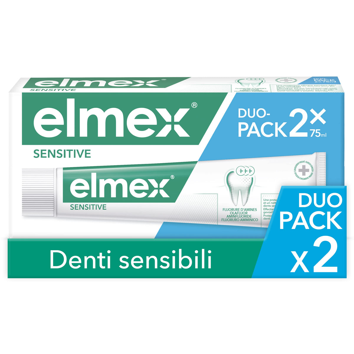 Elmex Sensitive Toothpaste - 2 x 75ml Twin Pack - Dental Care for Sensitive Teeth - New - BBE 04/2028