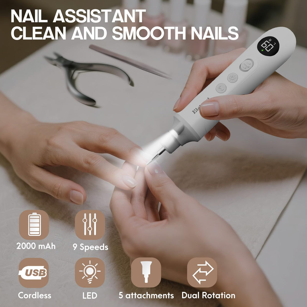 Eletorot Electric Nail File Manicure Pedicure Set for Women Feet - Hand Nail Care Kit - Damaged Box