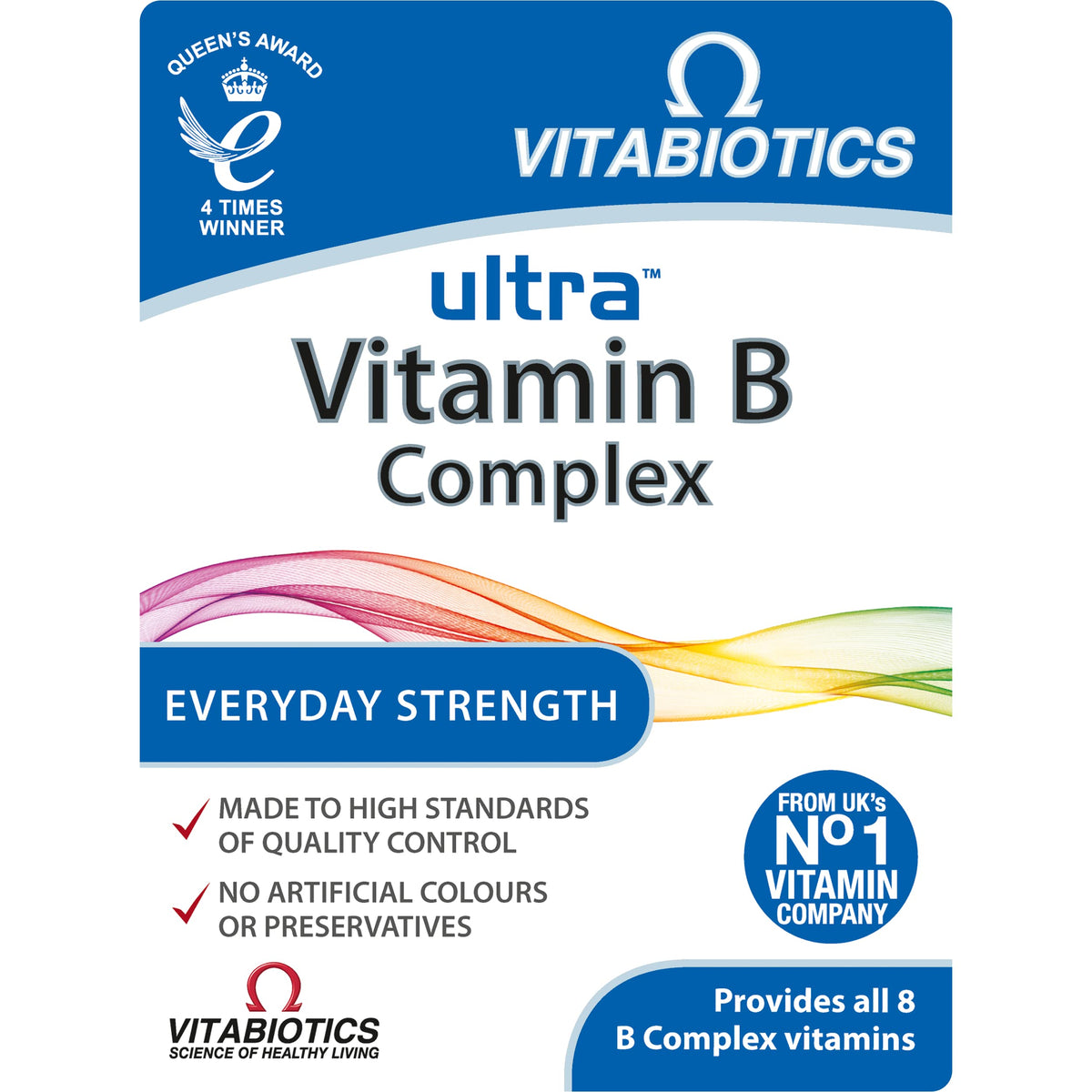 Vitabiotics Ultra Vitamin B-Complex 60 Tablets B Vitamins Energy Metabolism Support - Damaged Box - BBE 03/2029
