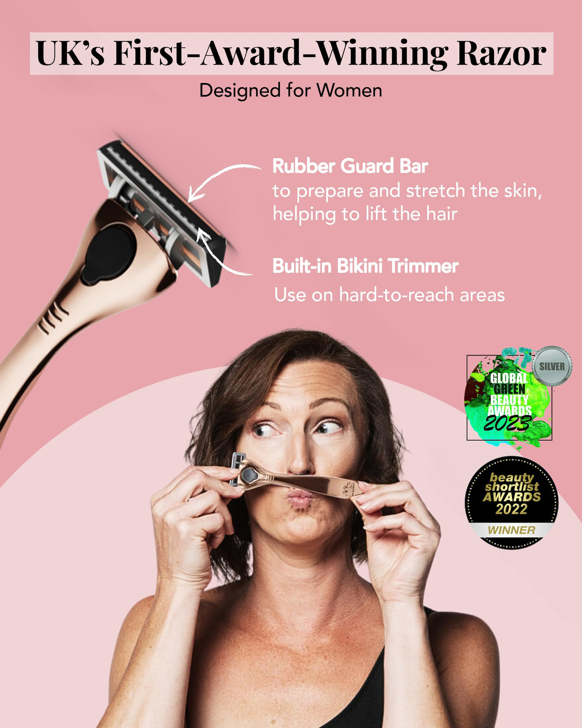SmoothGlide 4-Pack Women's Razor Blades Refill - 6-Blade Diamond-Coated for Sensitive Skin with Vitamin E Strip - Damaged Box