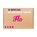 Flo Organic Cotton Non-Applicator Tampons - Super Plus Absorbency - 32 Pack - Organic Cotton Period Protection - New
