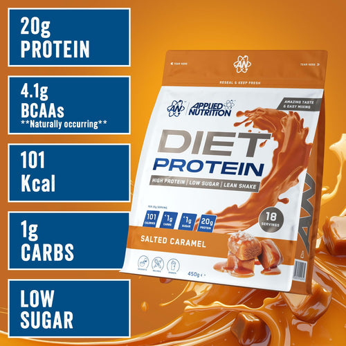 Applied Nutrition Diet Whey Protein Powder - Salted Caramel, 450g - Low Carb, Low Sugar, Weight Management Supplement - New - BBE 03/2028