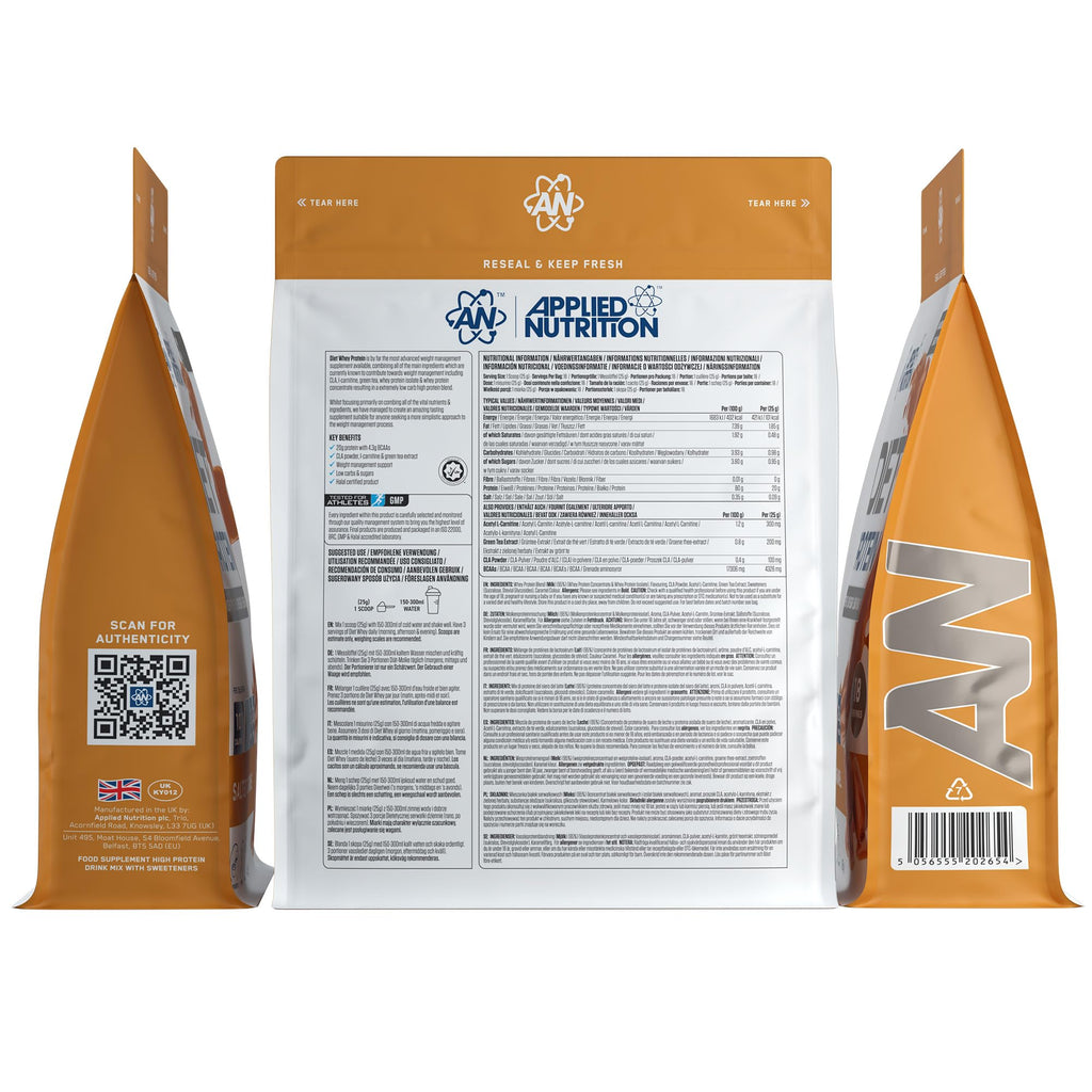 Applied Nutrition Diet Whey Protein Powder - Salted Caramel, 450g - Low Carb, Low Sugar, Weight Management Supplement - New - BBE 03/2028