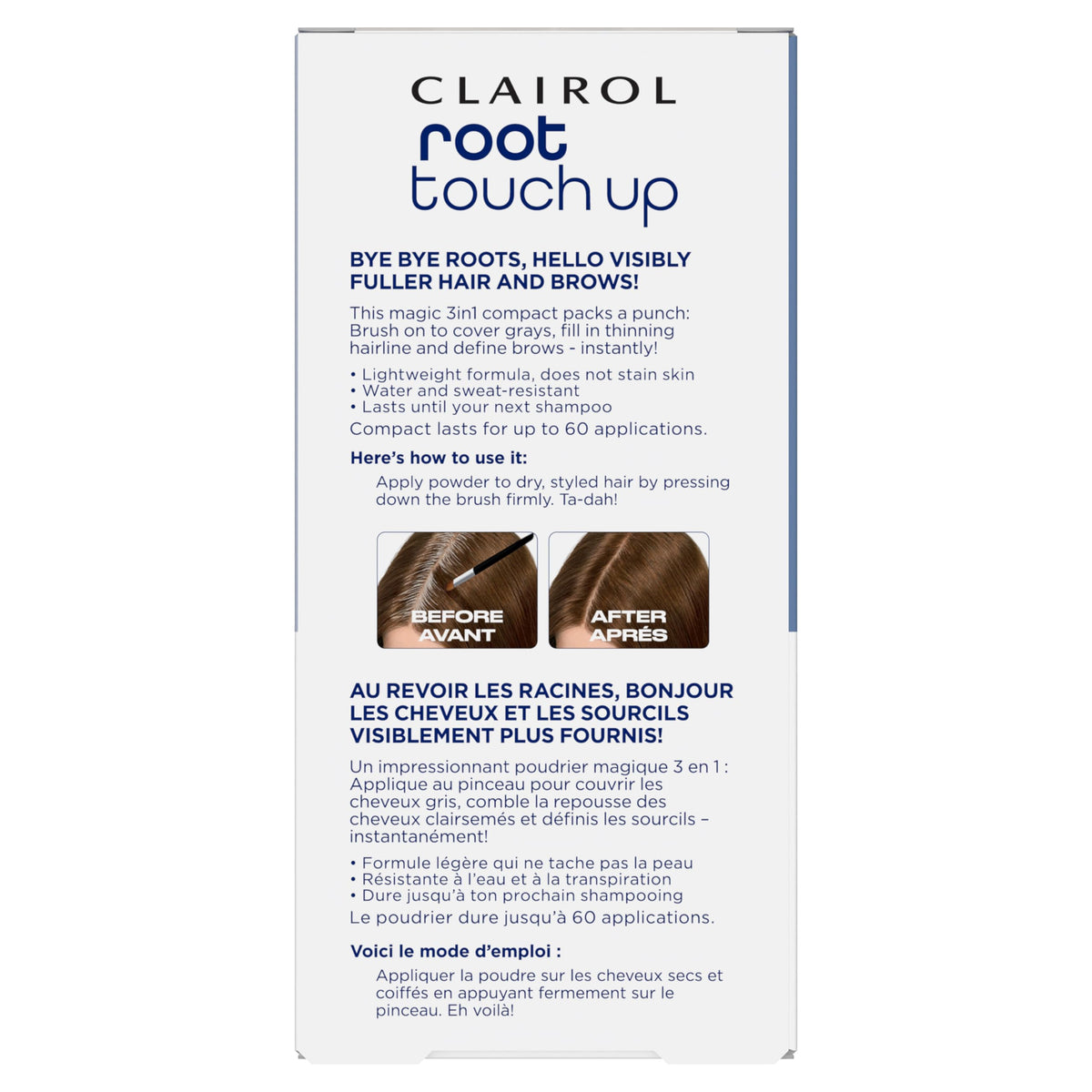 Clairol Root Touch-Up Concealing Powder - Medium Brown - 1 Count Hair Colour Concealer - Damaged Box