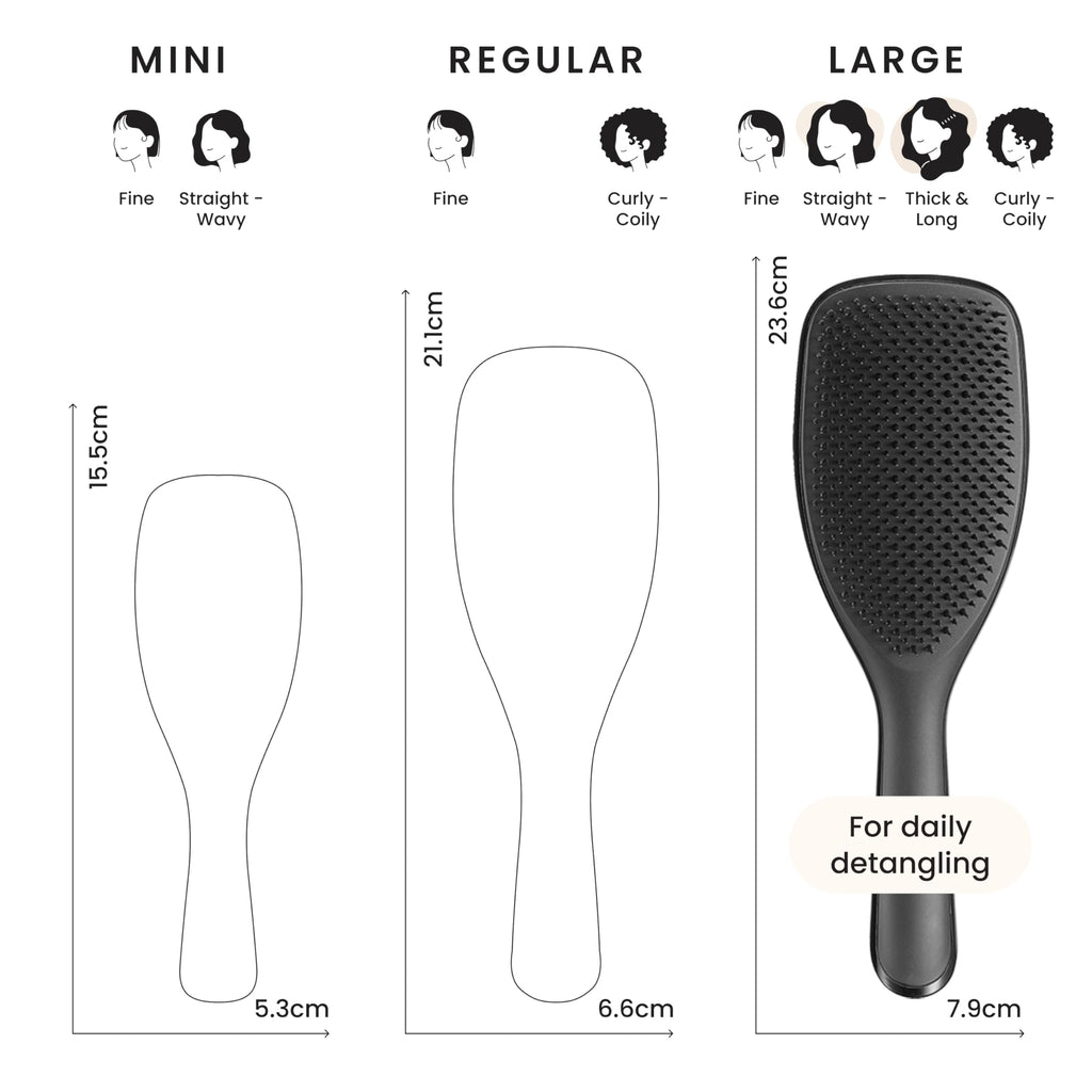 Tangle Teezer Ultimate Detangler Hairbrush - Large Paddle Wet & Dry Detangling Brush for Thick Curly Long Hair - Black Gloss - Damaged Box