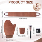 Luckymod 5-in-1 Reusable Self Tanning Mitt & Brush Set - Fake Tan Applicator Kit Face Body Blending Tool - New