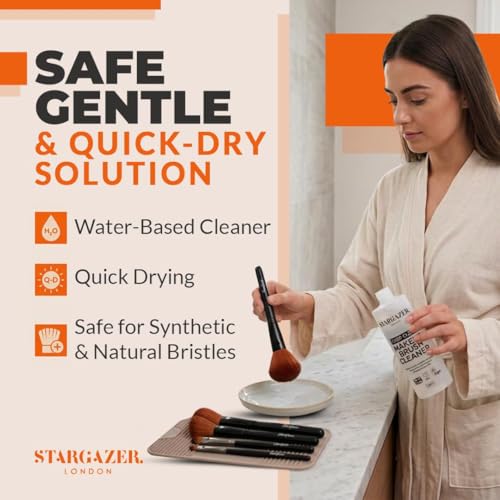 Stargazer Makeup Brush Cleaner Solution - Deep Cleaning Liquid for Foundation Eyeshadow - Cruelty-Free Brush Care - New