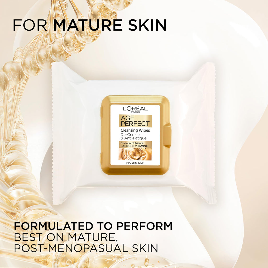 L'Oreal Paris Cleansing Wipes, Age Perfect For Mature Skin 6 Pack (25 Each) - Damaged Box