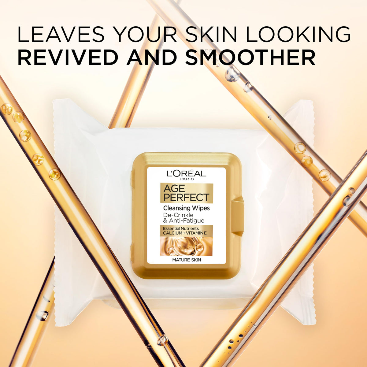 L'Oreal Paris Cleansing Wipes, Age Perfect For Mature Skin 6 Pack (25 Each) - Damaged Box