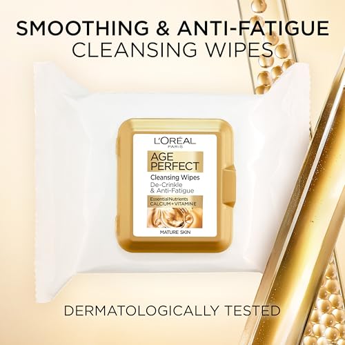 L'Oreal Paris Cleansing Wipes, Age Perfect For Mature Skin 6 Pack (25 Each) - Damaged Box