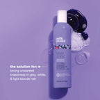 milk_shake Silver Shine Shampoo 300ml - Anti-Yellow Purple Pigment for Blonde, White & Grey Hair - New