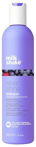 milk_shake Silver Shine Shampoo 300ml - Anti-Yellow Purple Pigment for Blonde, White & Grey Hair - New