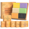 Natural Soap Bar Gift Set for Women - Tea Tree, Lavender, Oatmeal, Bamboo Charcoal, Turmeric - Hand & Body Wash Collection - Damaged Box