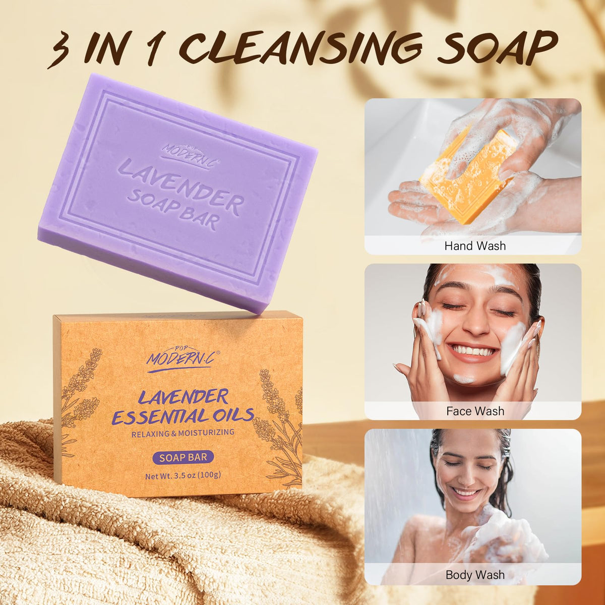 Natural Soap Bar Gift Set for Women - Tea Tree, Lavender, Oatmeal, Bamboo Charcoal, Turmeric - Hand & Body Wash Collection - Damaged Box