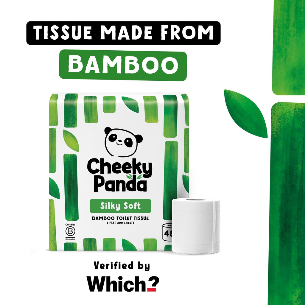 The Cheeky Panda Bamboo Toilet Rolls Bulk Buy - 48 Rolls of 3 Ply Toilet Paper | Plastic Free Packaging and Sustainable Tissue Paper | Compostable Loo Roll - Very Good