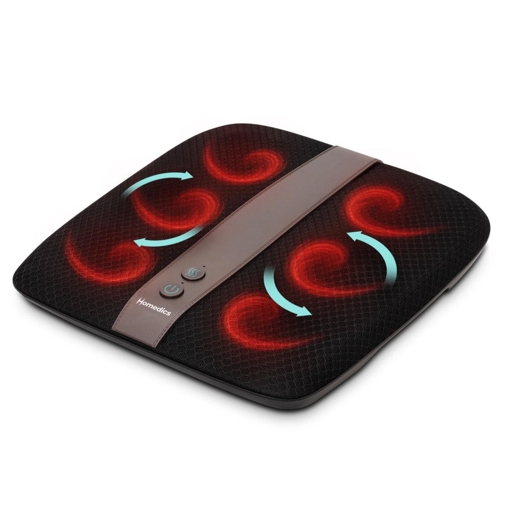 HoMedics Shiatsu Foot Massager with Heat - Deep Kneading, 6 Rotating Nodes, Toe Touch Control - White - Very Good