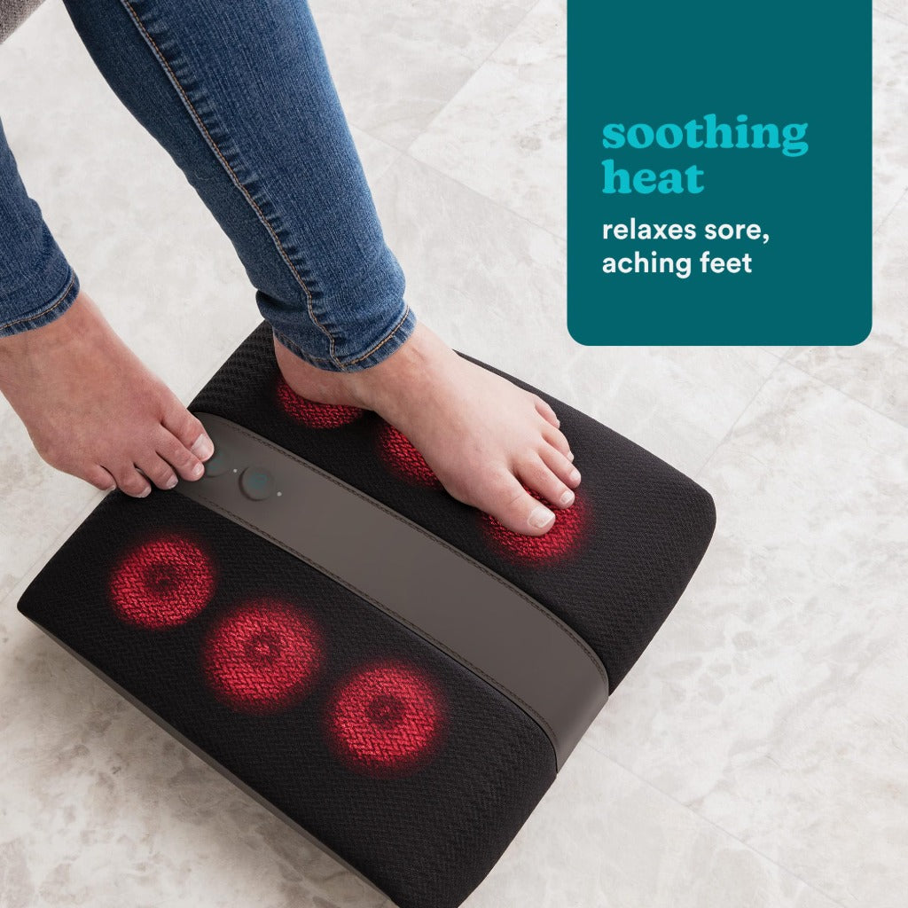 HoMedics Shiatsu Foot Massager with Heat - Deep Kneading, 6 Rotating Nodes, Toe Touch Control - White - Very Good