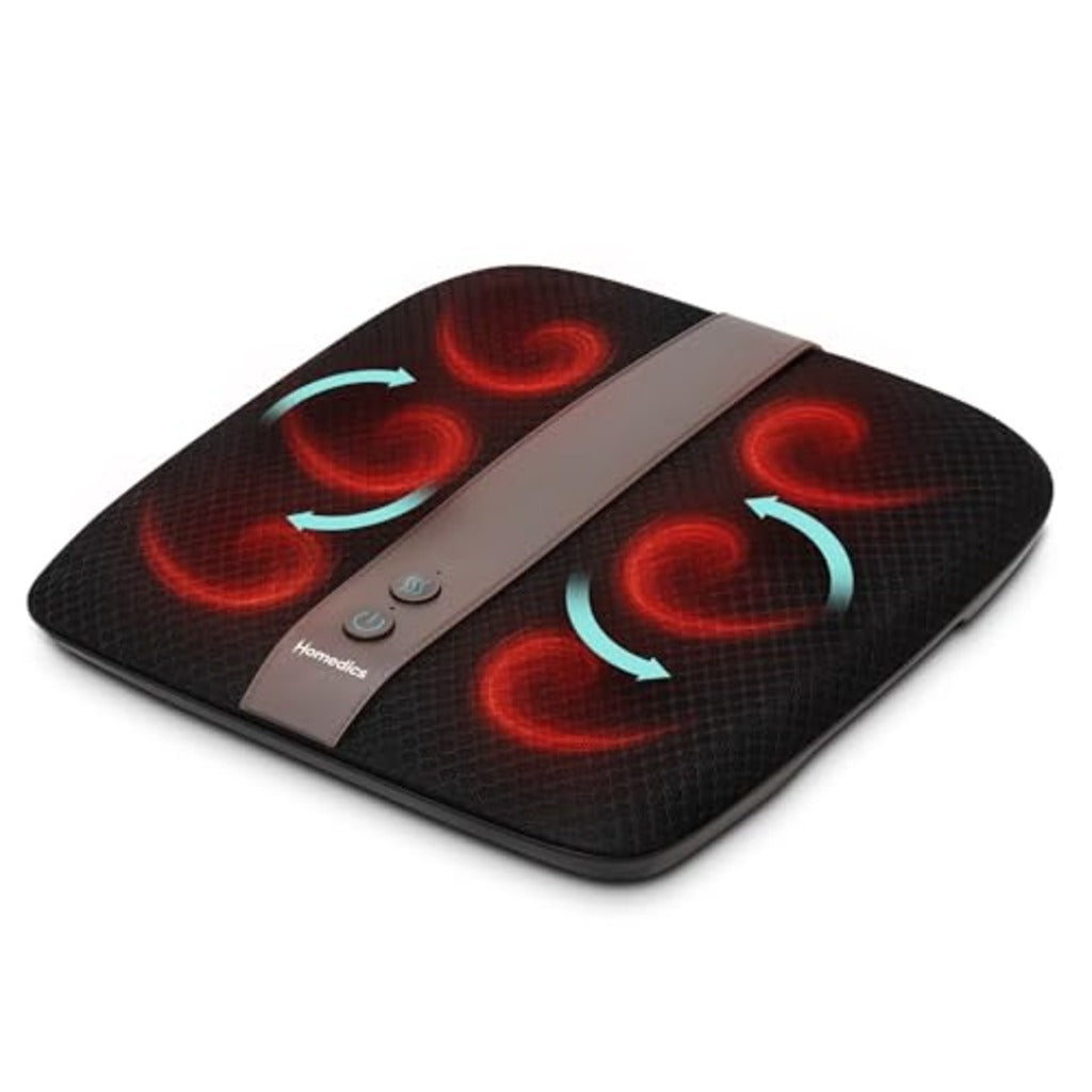 HoMedics Shiatsu Foot Massager with Heat - Deep Kneading, 6 Rotating Nodes, Toe Touch Control - White - Very Good