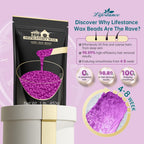 Lifestance Violet Hard Wax Beads 450g - Coarse Hair Removal Formula - Waxing Pellets - Damaged Box
