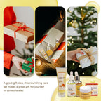 MKNZOME Turmeric Skincare Set - 5 Pcs Facial Kit with Cream, Soap & Oil - Body & Bath Pamper Gifts for Women - Damaged Box