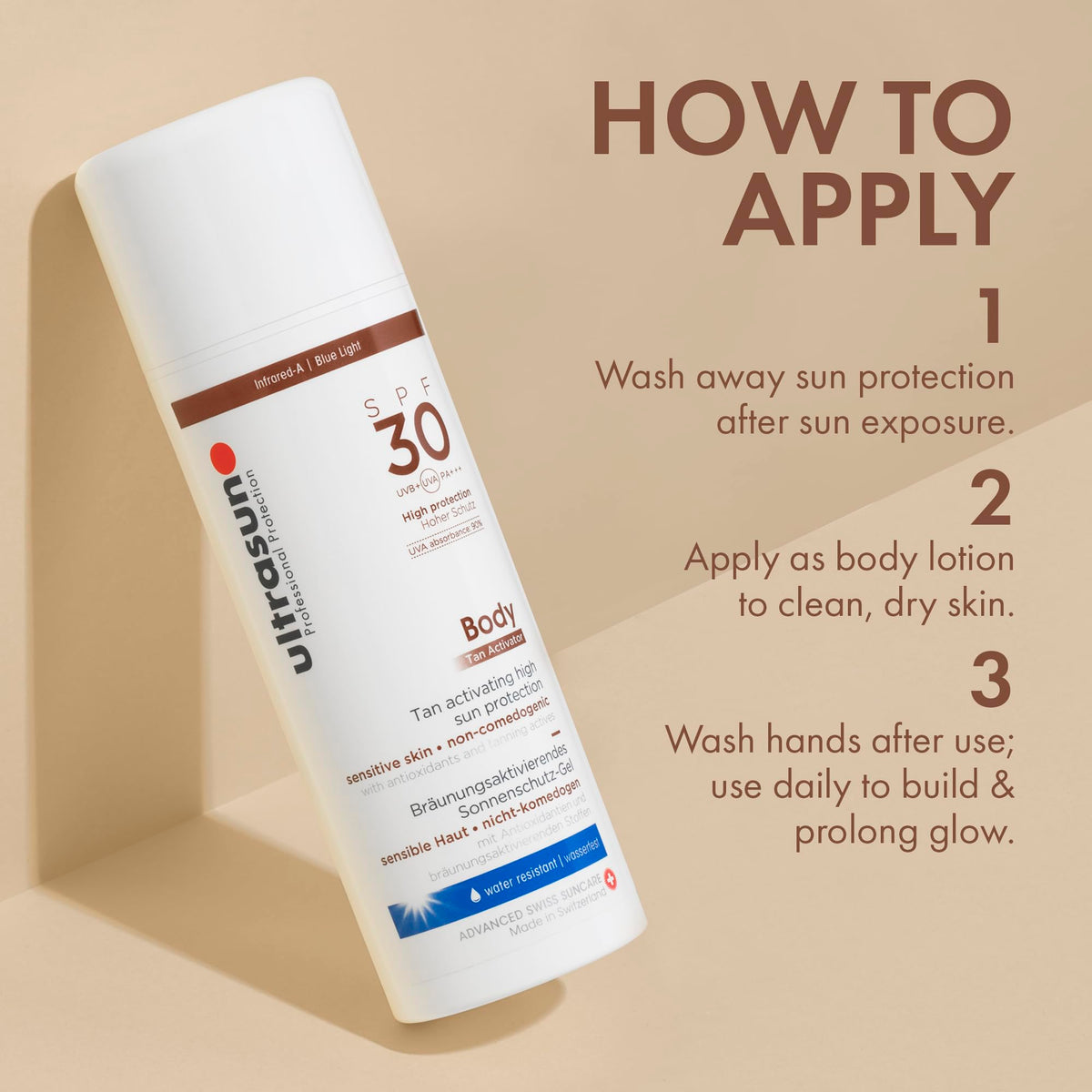 Ultrasun Body Tan Activator SPF30 150ml - Sun Protection Lotion - UVA UVB Sunscreen - Damaged Box