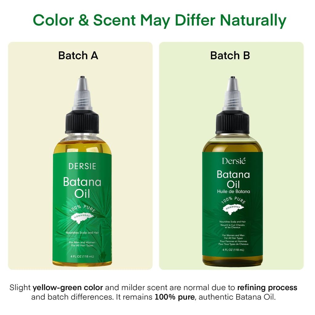 Dersie Batana Oil - 100% Pure Raw Honduras Hair Growth Oil for Thicker Stronger Hair - 4 fl oz Dr Sebi Inspired - New