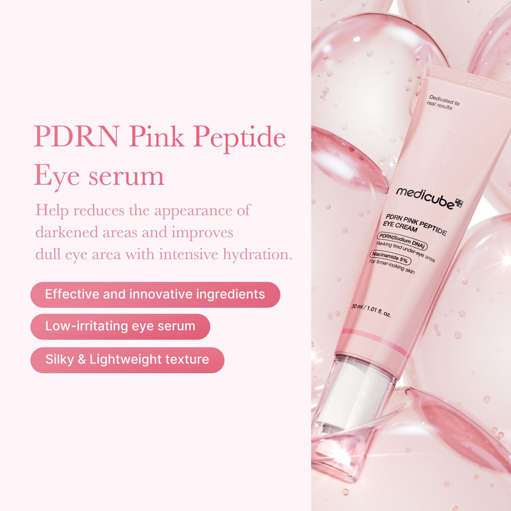 medicube Eye Serum - Salmon DNA PDRN & Pink Peptides - Anti-Aging Hydrating Under Eye Treatment - 15ml - Damaged Box