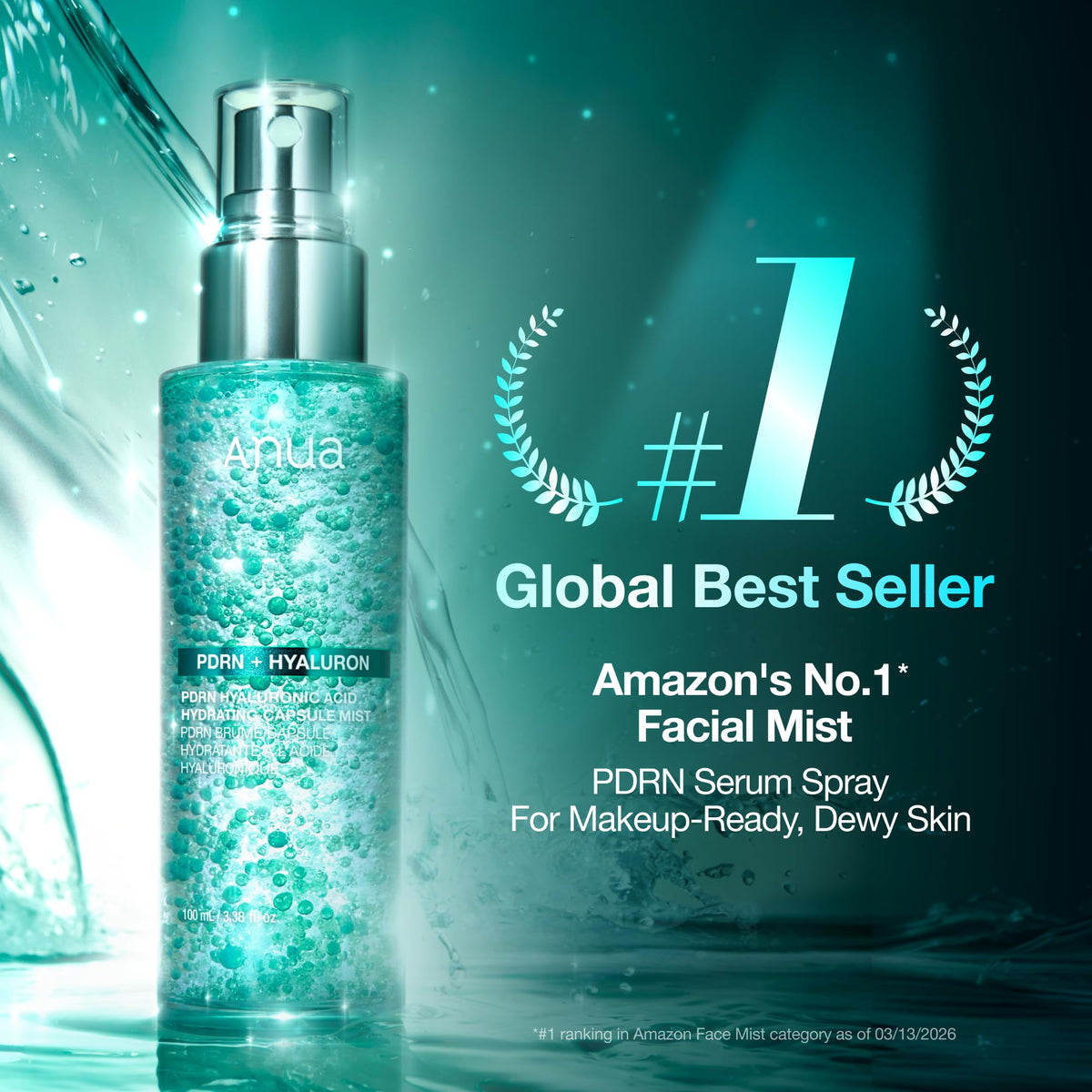 Anua PDRN Collagen Glow Facial Serum Spray - Hydrating Face Mist 100ml - Korean Skincare - New