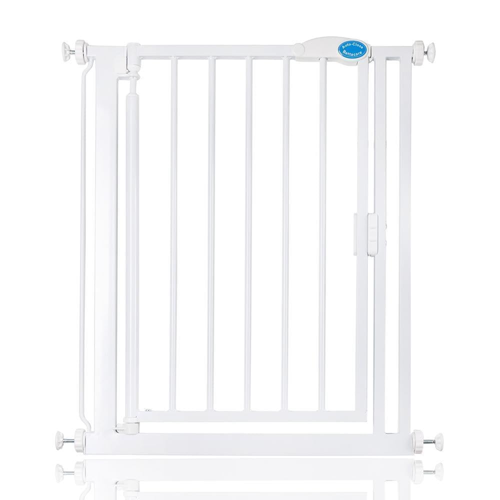 Safetots Pressure Fit Stair Gate - Auto Close Baby Safety Barrier - Narrow 68.5-75cm - White Toddler Pet Gate - New