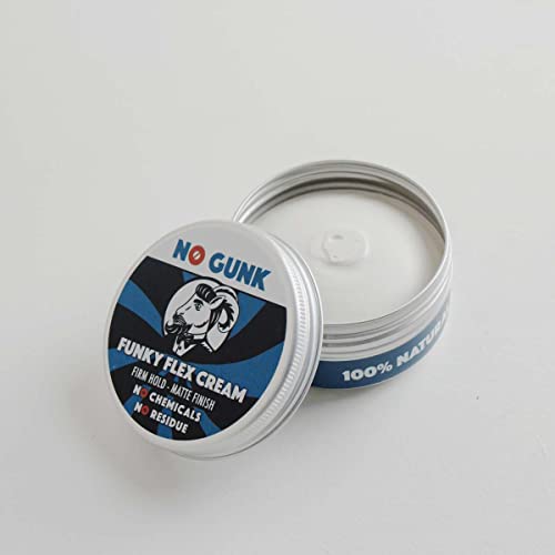 NO GUNK Funky Flex Cream - Men's Natural Hair Styling Cream - Firm Hold Matte Finish - Organic 50g - Damaged Box
