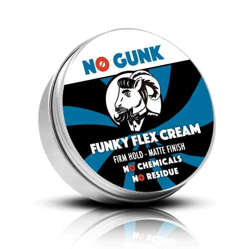 NO GUNK Funky Flex Cream - Men's Natural Hair Styling Cream - Firm Hold Matte Finish - Organic 50g - Damaged Box