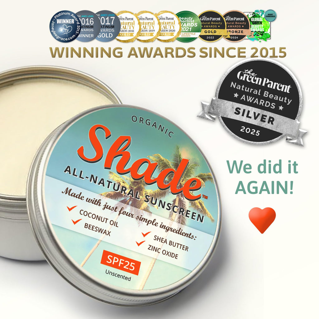 Shade All-Natural Sunscreen SPF25 - Unscented Mineral Face Body Sun Cream - Sensitive Skin Zinc Oxide - 100ml - Damaged Box