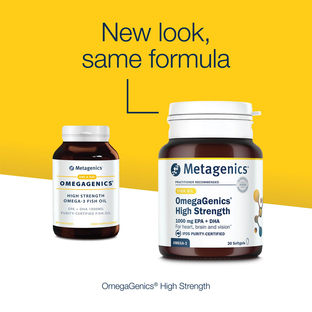 Metagenics OmegaGenics High Strength 1000mg Omega 3 Fish Oil - 30 Capsules Supplement - Damaged Box - BBE 12/2028