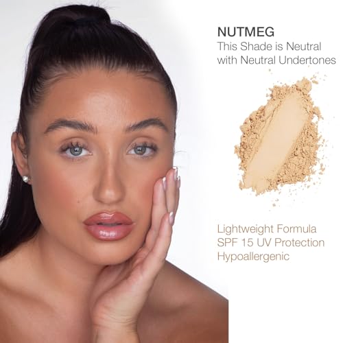 Bellapierre Compact Mineral Foundation SPF 15 - Pressed Powder Makeup Base - Nutmeg 0.35 oz - Talc-Free - New