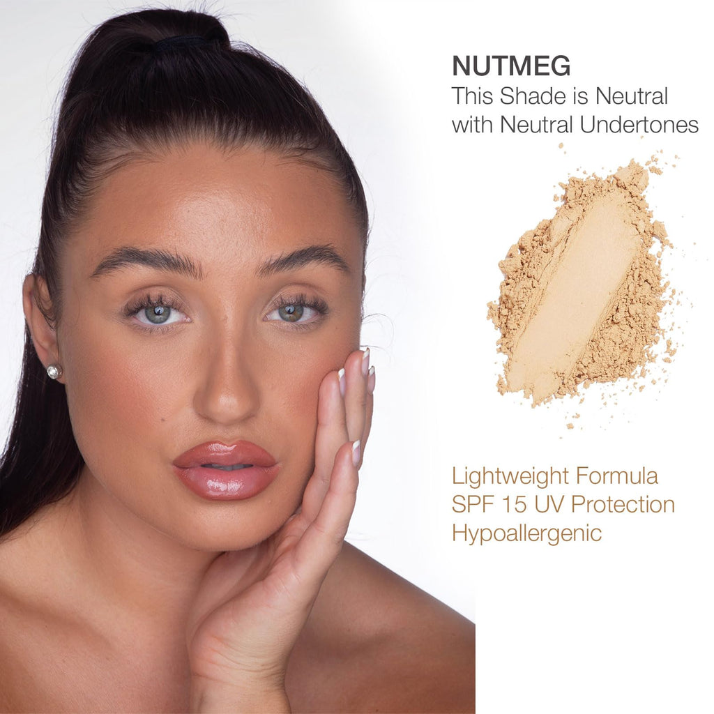 Bellapierre Compact Mineral Foundation SPF 15 - Pressed Powder Makeup Base - Nutmeg 0.35 oz - Talc-Free - New