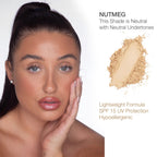 Bellapierre Compact Mineral Foundation SPF 15 - Pressed Powder Makeup Base - Nutmeg 0.35 oz - Talc-Free - New
