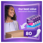 Always Discreet Incontinence Pads Long - 80 Count - Discreet Absorbency Bladder Control - Damaged Box