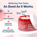 MySweetSmile 3-in-1 Teeth Whitening Powder - 6 Month Supply - Strawberry Flavour Dental Oral Care - New