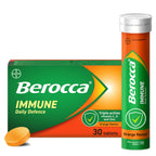 Berocca Immuno Effervescent Tablets - 30 Count - 11 Vitamins & Minerals - Immune Support Supplement - Damaged Box - BBE 07/2027
