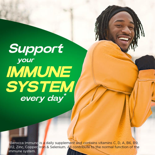 Berocca Immuno Effervescent Tablets - 30 Count - 11 Vitamins & Minerals - Immune Support Supplement - Damaged Box - BBE 12/2027