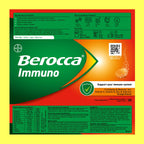 Berocca Immuno Effervescent Tablets - 30 Count - 11 Vitamins & Minerals - Immune Support Supplement - Damaged Box - BBE 12/2027
