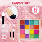 MKNZOME 16 Colours Nail Pigment Powder Chrome Art Palette - Pink Yellow White Design Salon Home Use - Damaged Box