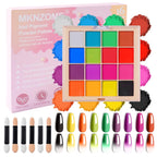 MKNZOME 16 Colours Nail Pigment Powder Chrome Art Palette - Pink Yellow White Design Salon Home Use - Damaged Box