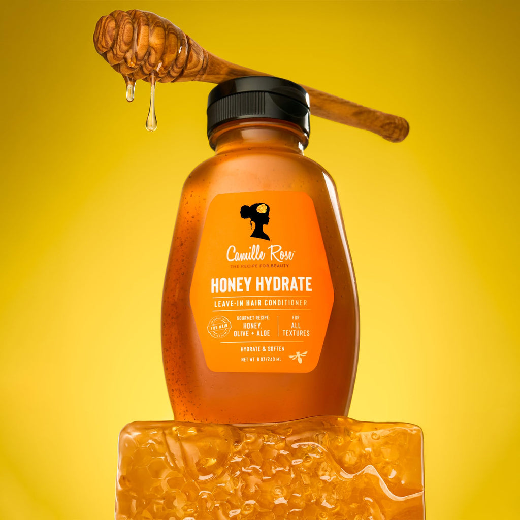 Camille Rose Honey Hydrate Leave-In Hair Conditioner - 9 fl oz 266ml - Moisturising Detangler - New
