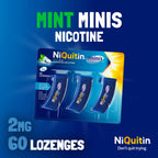 NiQuitin Minis Mint 2mg Lozenges - 60 Lozenges (Pack of 3) - Nicotine Craving Relief Quit Smoking Aid - New - BBE 12/2027