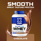 USN BlueLab 100% Whey Protein Powder Chocolate 2kg - 58 Servings - Muscle Growth & Recovery Supplement Shake - New - BBE 05/2028