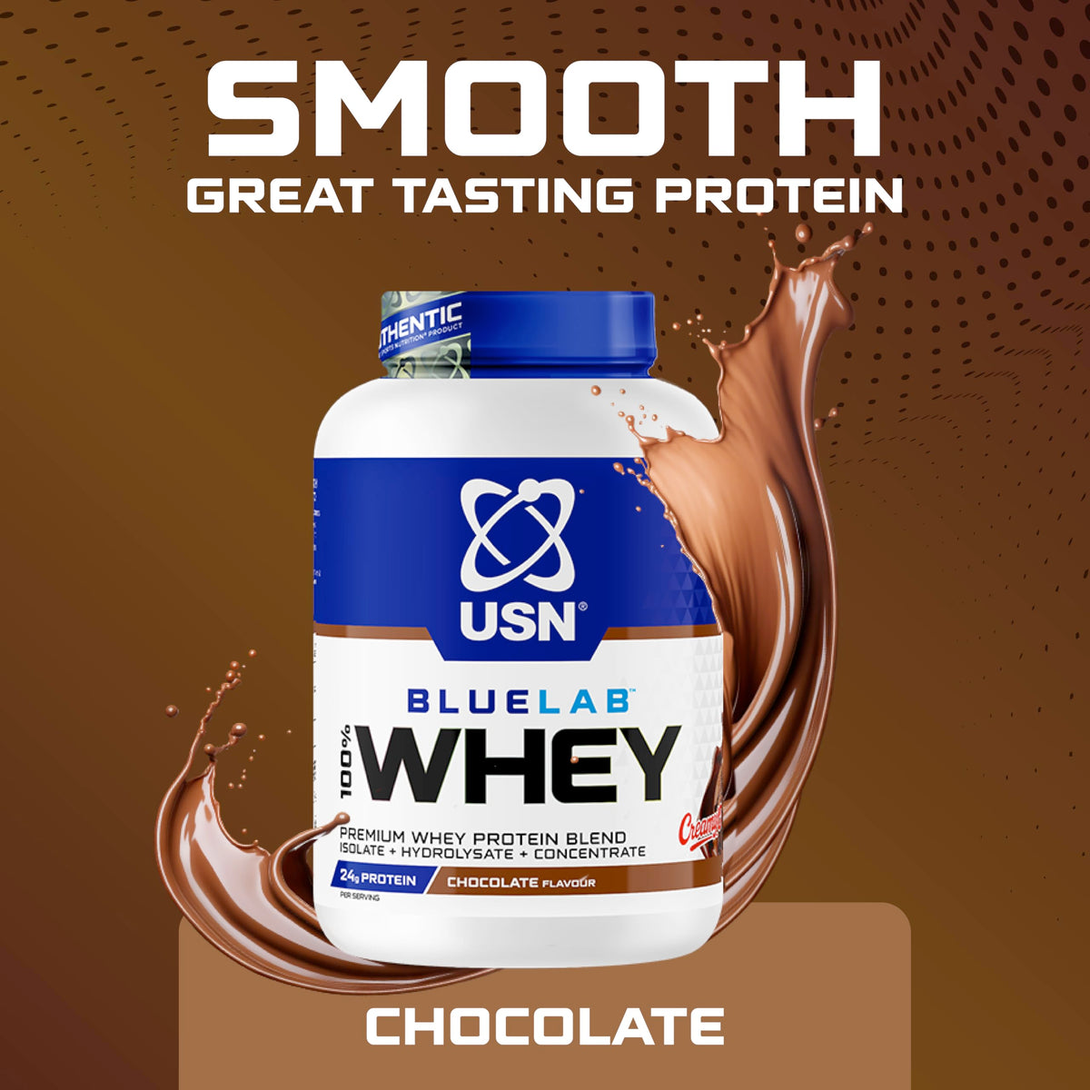 USN BlueLab 100% Whey Protein Powder Chocolate 2kg - 58 Servings - Muscle Growth & Recovery Supplement Shake - New - BBE 05/2028