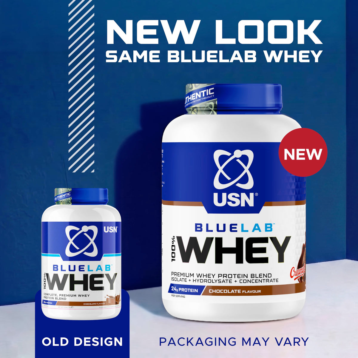 USN BlueLab 100% Whey Protein Powder Chocolate 2kg - 58 Servings - Muscle Growth & Recovery Supplement Shake - New - BBE 05/2028