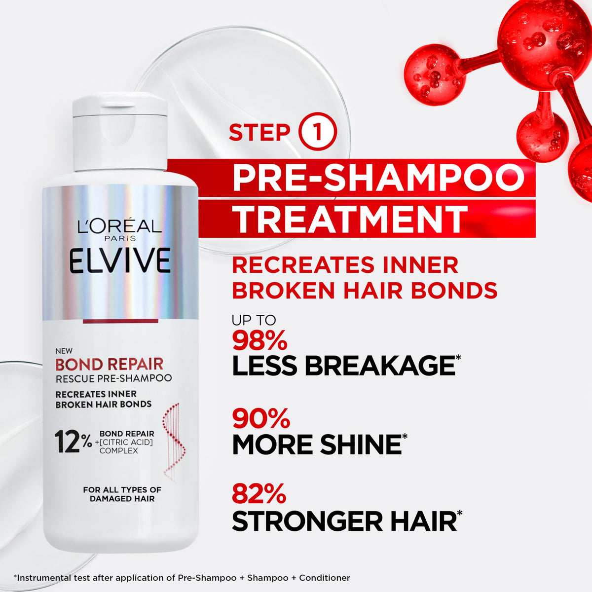 L'Oreal Paris Elvive Bond Repair Pre-Shampoo Treatment - Damaged Hair 200ml - Hair Care Pre-Treatment - New